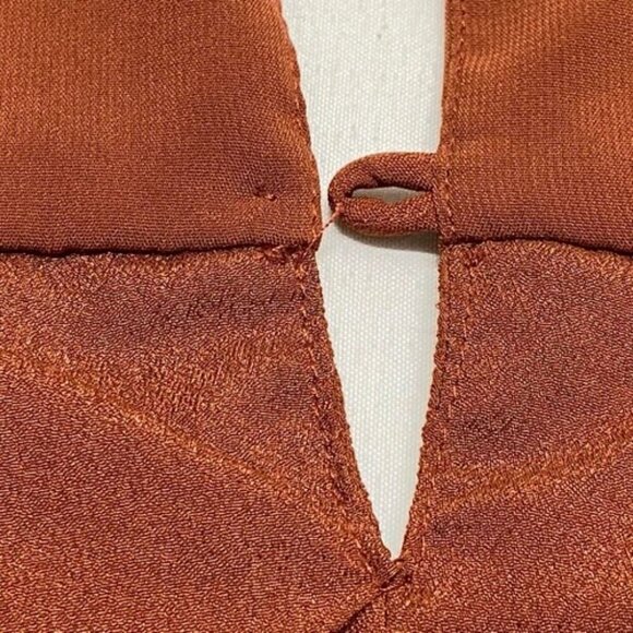 Who What Wear Dress Women's XS Halter Tank Summer Firey Brown Flowy Chiffon NWT - Picture 10 of 15